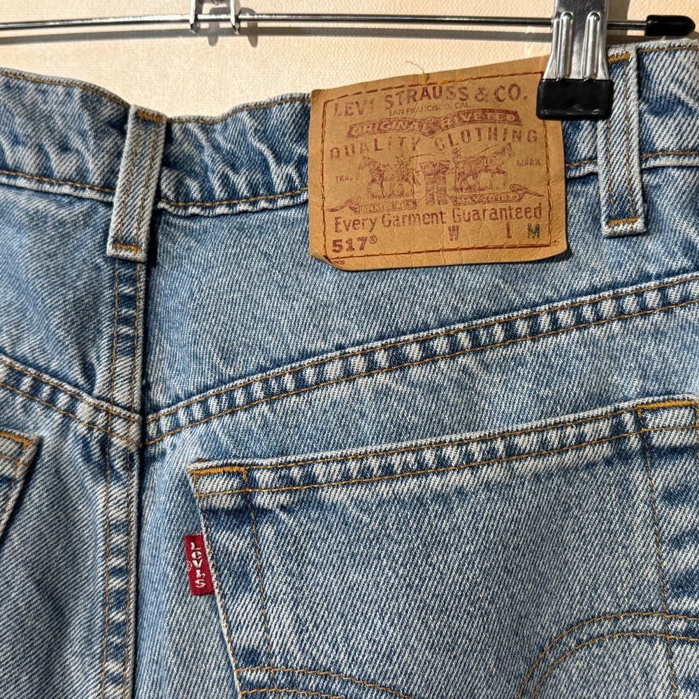 90s VNTG Levi's 517 Bootcut Low-rise Jeans jr 9 Light Wash Denim